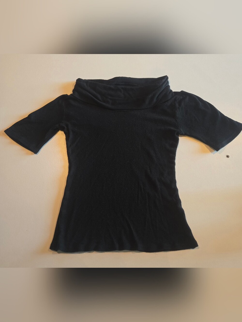 Derek Heart Black Short-Sleeve Cowl Neck Sweater